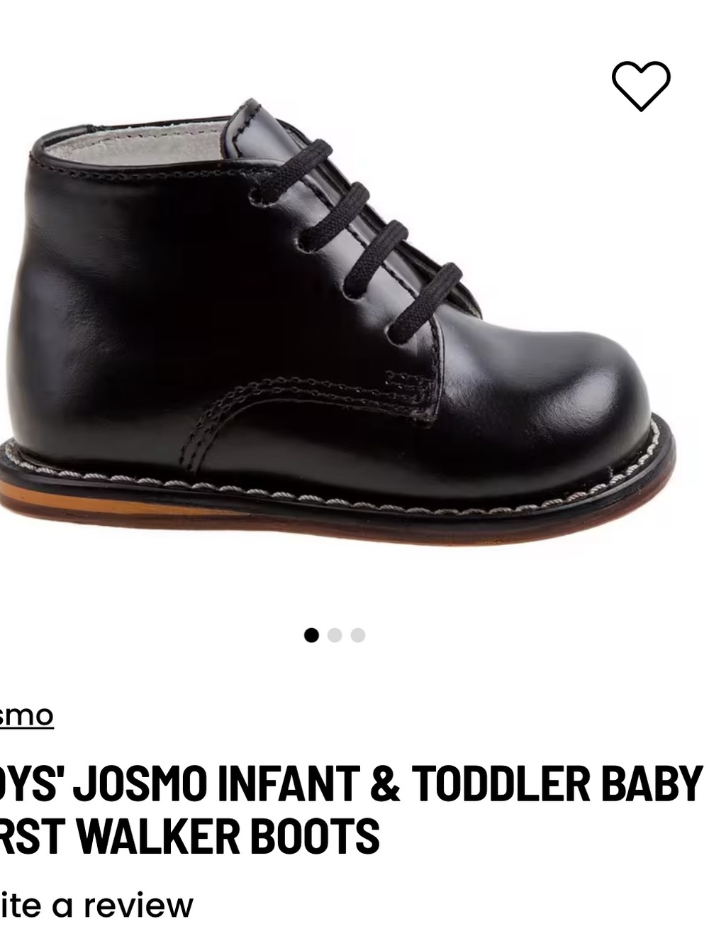 Josmo Black Leather Lace-Up Baby Walker Boots